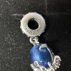 Authentic Pandora Charm Murano Glass Charm Cute Octopus Silver Dangle